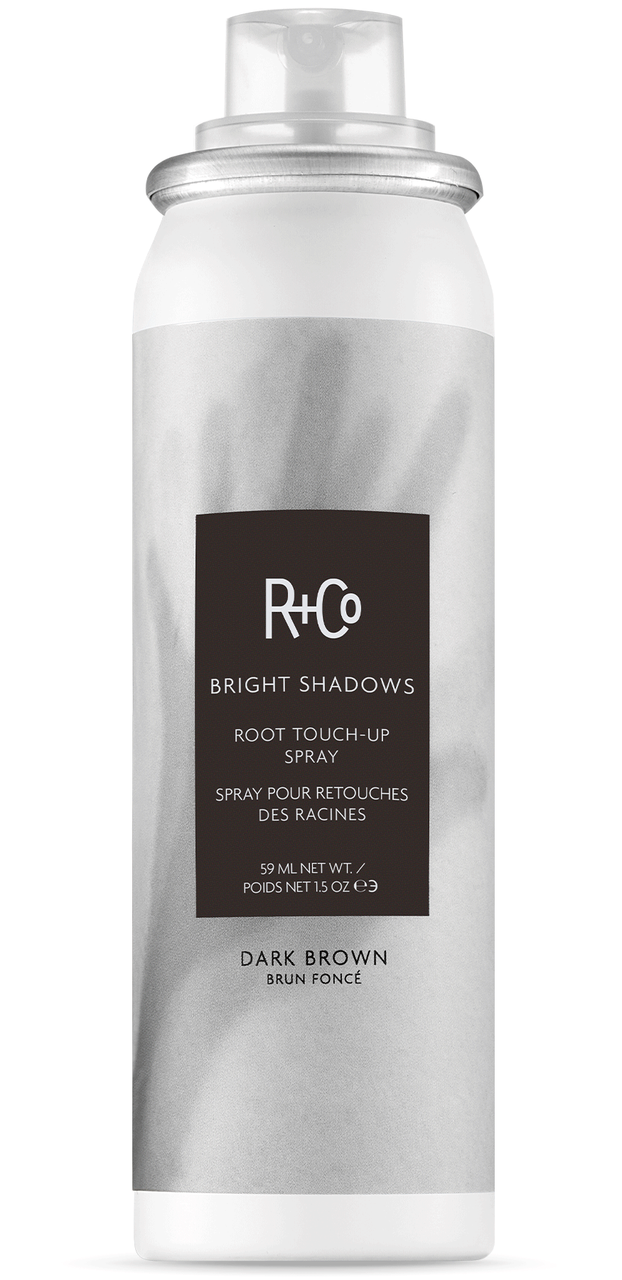 BRIGHT SHADOWS ROOT TOUCH-UP SPRAY DARK BROWN - R+Co available at Vamp Salon Brentwood - Vamp Salon Extension Studio BRIGHT SHADOWS ROOT TOUCH-UP SPRAY (DARK BROWN) - R+Co, available at Vamp Salon Brentwood