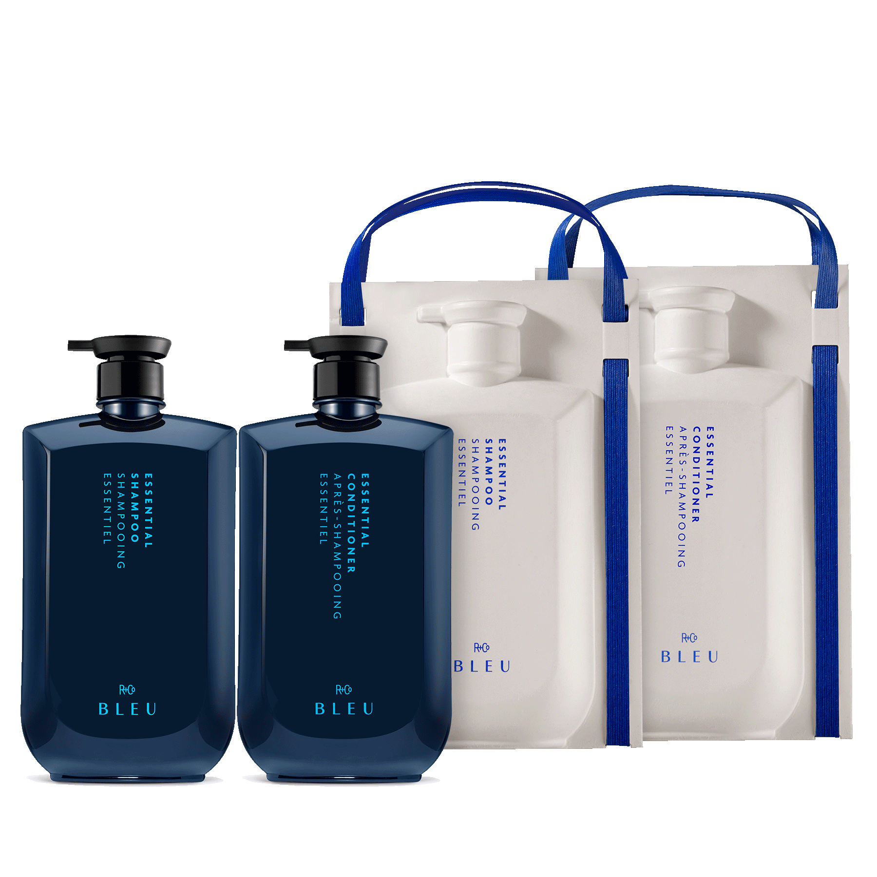 BLEU Essentials Shampoo Conditioner Liter Set - R+Co available at Vamp Salon Brentwood - Vamp Salon Extension Studio BLEU Essentials Shampoo & Conditioner Liter Set - R+Co, available at Vamp Salon Brentwood