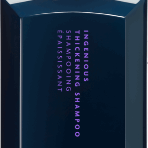 INGENIOUS THICKENING SHAMPOO - R+Co available at Vamp Salon Brentwood - Vamp Salon Extension Studio Bottle of Bleu Ingenious Thickening Shampoo with a purple cap, dark blue container.